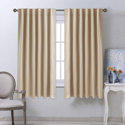 Blackout Curtains for Living Room, Thermal Insulated Solid Window Panels, Room Darkening Drapes for Bedroom/Kitchen, 2 Pieces