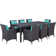 Elswick Outdoor Patio 9 Piece Dining Set with Cushions