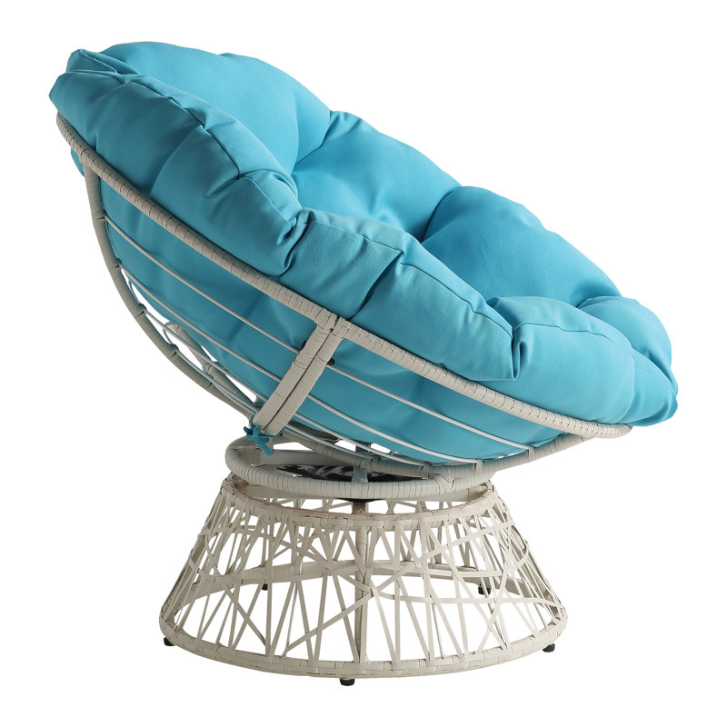 Daysi Upholstered Swivel Accent Chair, Blue 100% Polyester, Cream