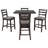 5-Piece Wooden Counter Height Dining Set With Padded Chairs And Storage Shelving (Espresso)-732426300
