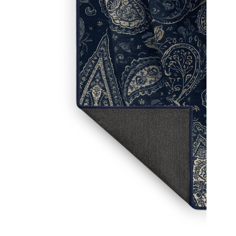 Tapis gris moelleux et doux à motif cachemire Elwell, 8 x 10