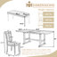 Ensemble de table de salle à manger 6 pièces en bois extensible avec table à tréteaux, 4 chaises d'appoint rembourrées, 1 banc, rallonge amovible de 17,7 pouces, facile à assembler-45113373