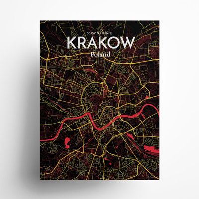 «Krakow City Map», impression de luxe