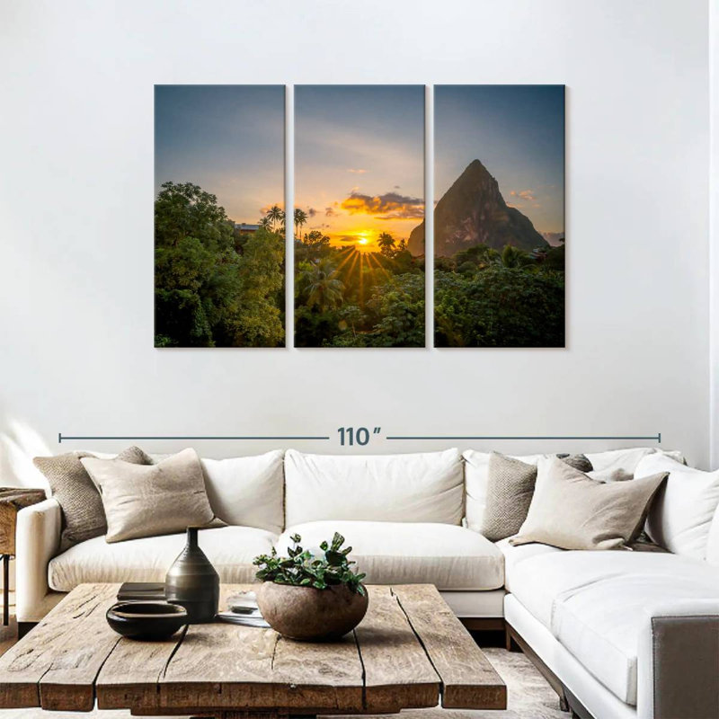 Rorry Pitons At Sunrise, 48" H x 74" W