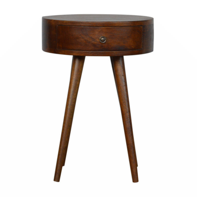 Table de chevet circulaire Nordic Chestnut