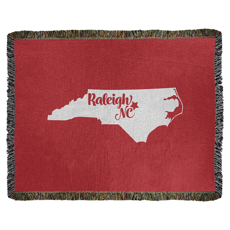 Jeté en coton raleigh north caroline, 37 po x 52 po, Rouge