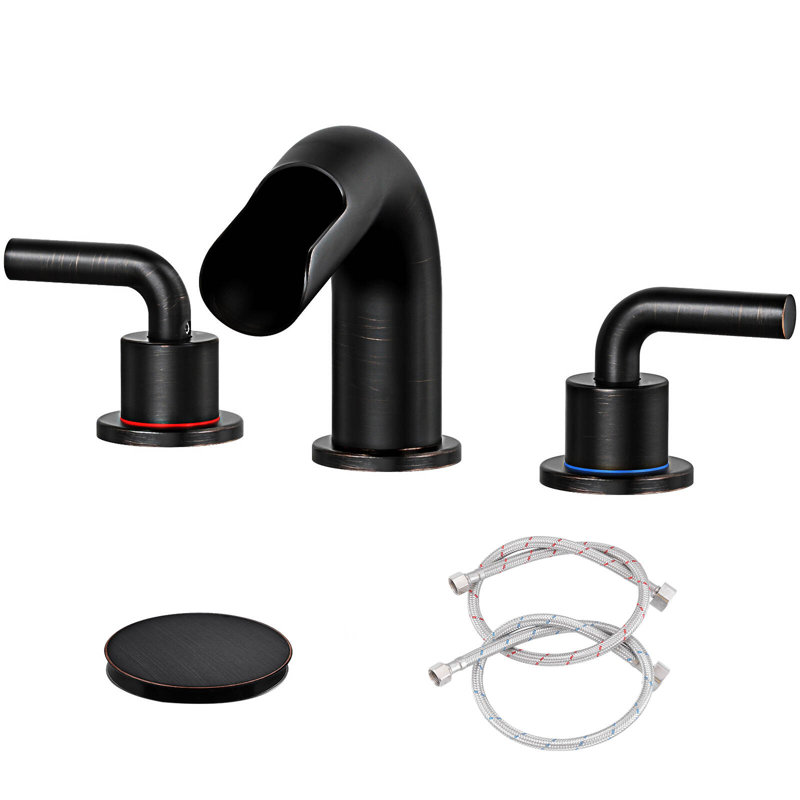 2-Handle Bathroom Faucet With Drain Assembly