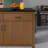 Solid Wood Frame Kitchen Island with Sintered Stone Top, Drawer and Cabinet Storage