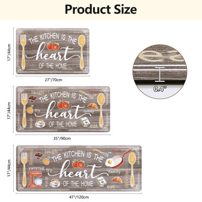 Farmhouse Anti-fatigue Kitchen Mats (Set of 3)