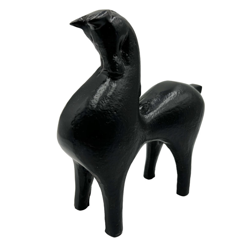 Khansaa Handmade Aluminum Horse Sculpture, Black