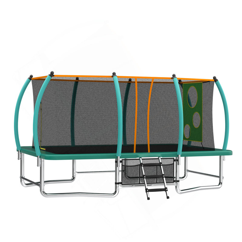 Longue trampoline rectangulaire extérieure pour adultes 8X14FT, Vert