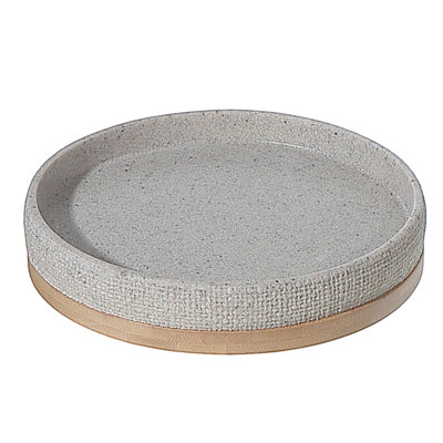 Plateau en polyrésine avec base en bambou
