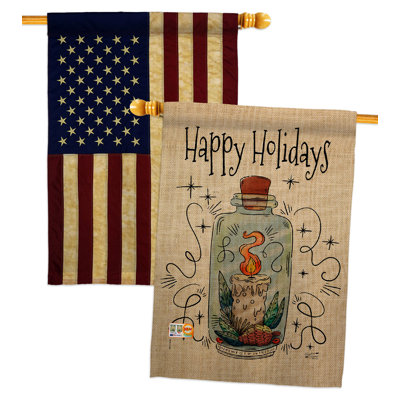 Double Sided 40'' H x 28'' W Polyester Christmas House Flag