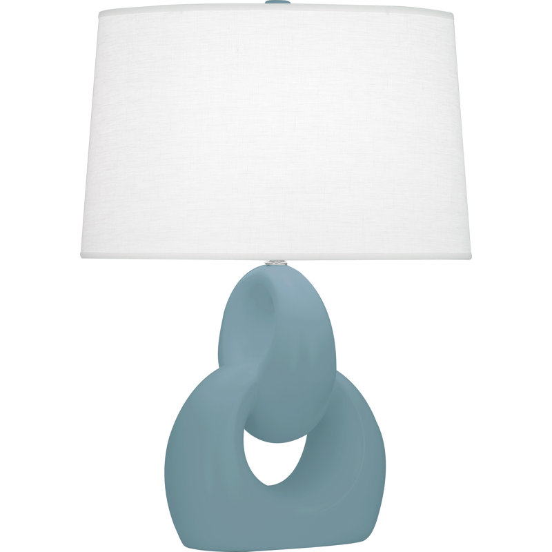 Fusion Ceramic Lamp, Steel Blue, 27" H x 11.25" W x 11.25" D