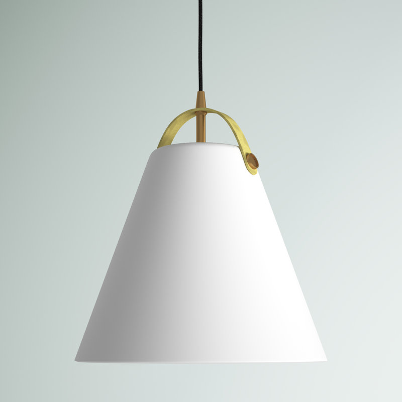 Dipti 1 - Light Single Pendant, Matte White, Aged Brass