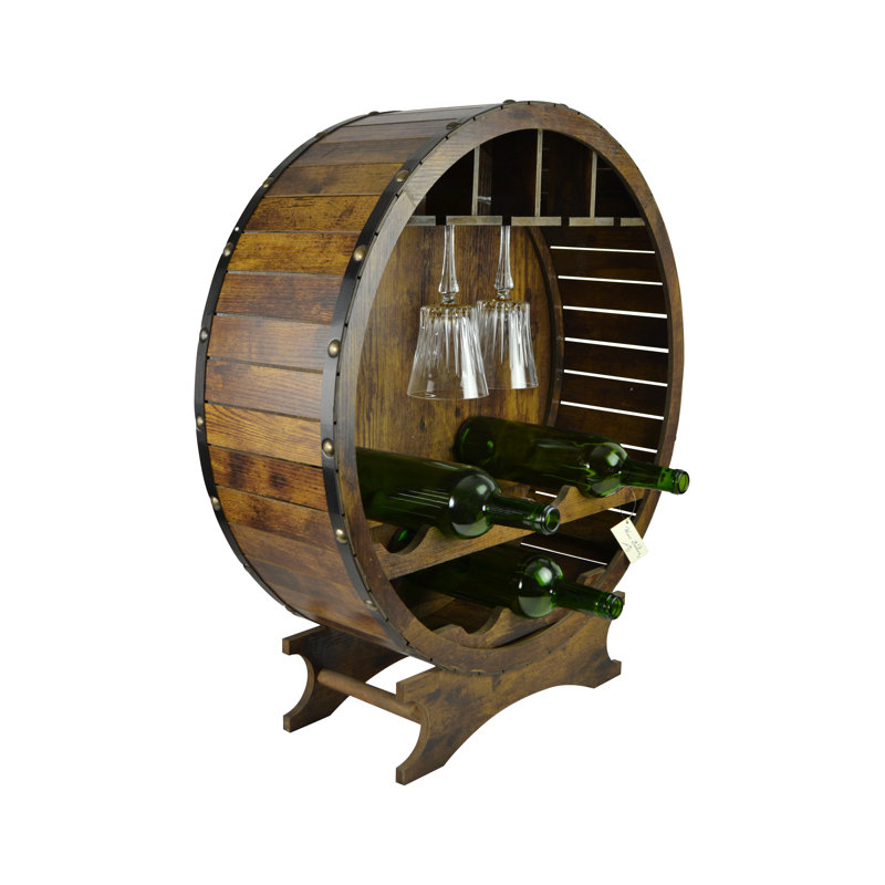 Support pour 10 bouteilles de vin et verre