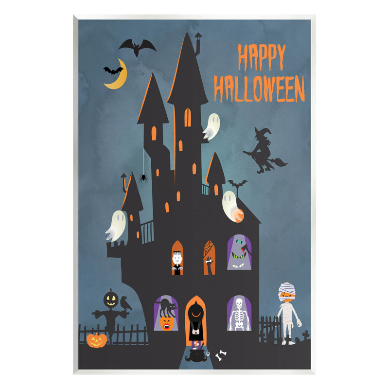 Joyeux Halloween fantôme hanté - 216, H 19 po x l 13 po x P 0,5 po, Plaque murale