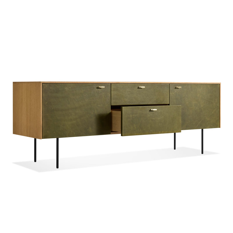 Fable 2 Door / 2 Drawer Console -Leather, Olive