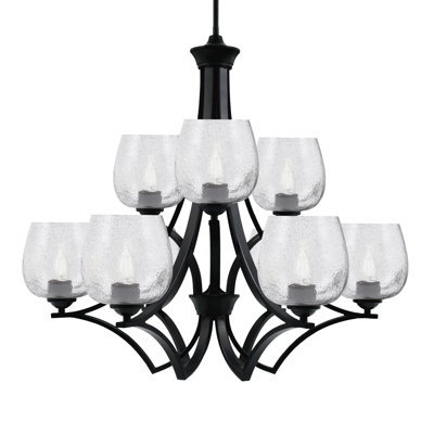 Lustre 9 lumières Zilo avec verre à bulles 6 po Zilo