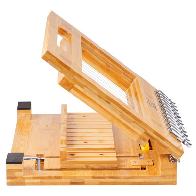Coupe-savon, coupe de 1 à 12 barres, coupe précise et précise de barres de 1 pouce, coupe-fil multi-savon fait à la main, trancheuse de savon en bambou avec fil d'acier, pour outil de bricolage pour bougies à pain, beurre et fromage