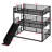 Metal Triple Bunk Bed With Safety Guardrails,Slide And Noise-Reduced Design-445173100