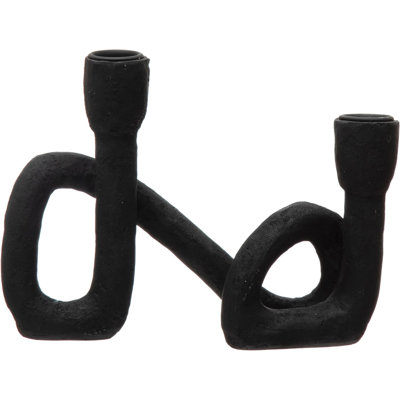 Porte-bougie noir en résine