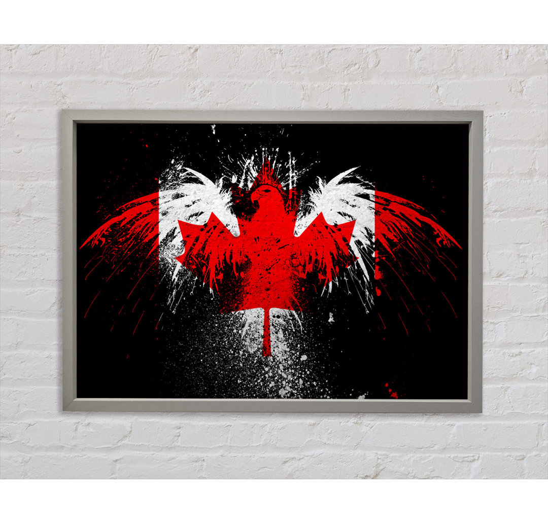 Gerahmtes Leinwandbild Canadian Eagle Flag