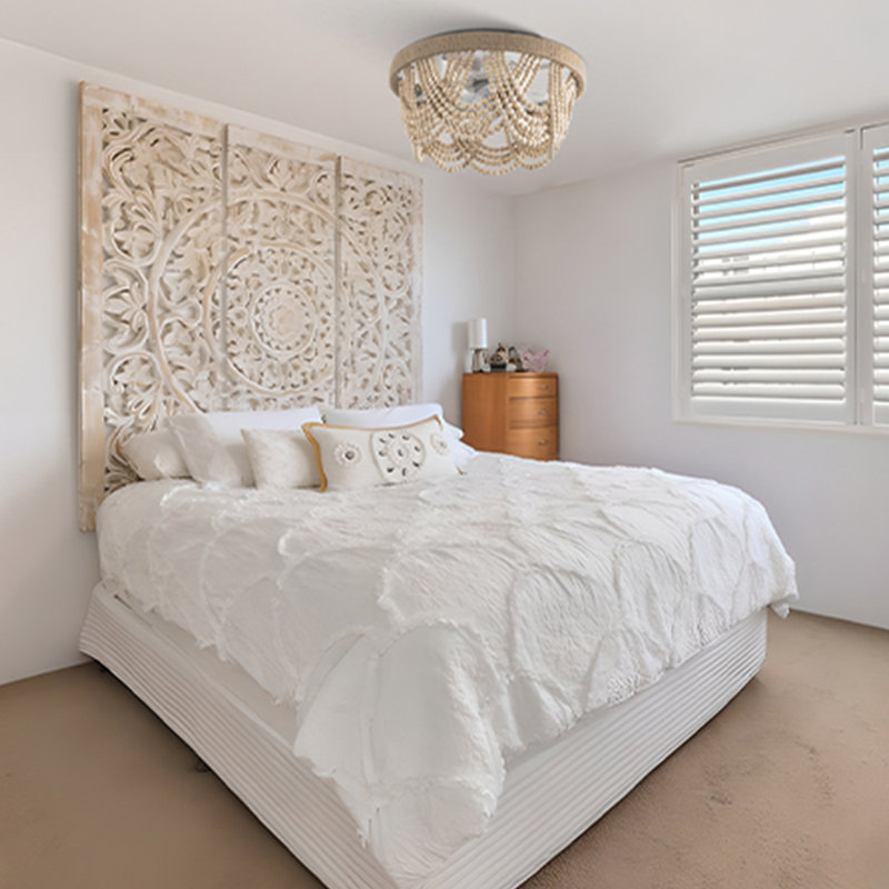 Ventilateur de plafond 20 "avec lumière et télécommande Boho