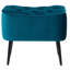 Tabouret de pieds capitonné en velours de 17 po x 19,5 po BirdRock Home, bleu sarcelle-1203151414