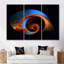 Délicat spirale subtile bleu orange - ensemble d'art mural géométrique-384986338-384986351