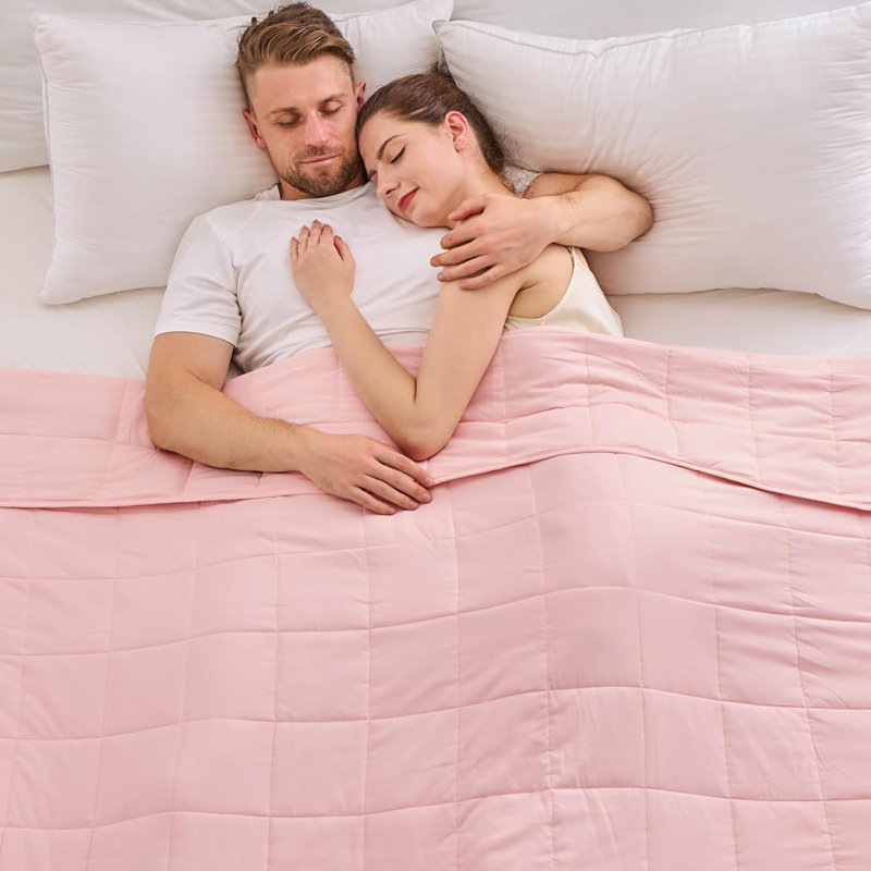 Luxury Quilted Weighted Throw Blanket, Pink, 60" W x 80" L, 15lbs