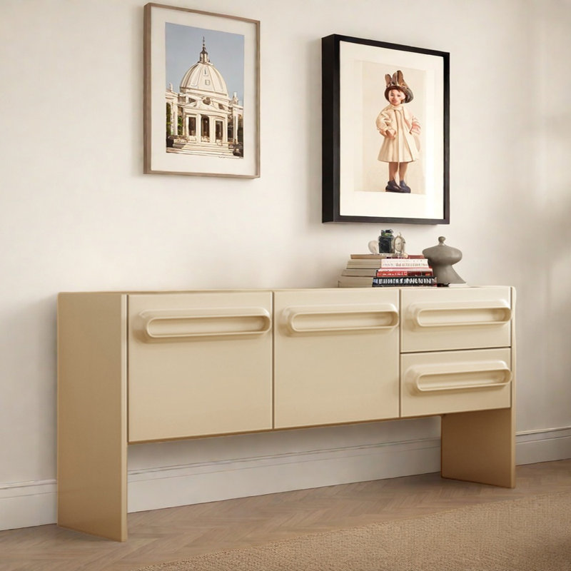 Buffet de style simple, Blanc, crème, 35.43'' H x 70.87'' W x 15.75'' D