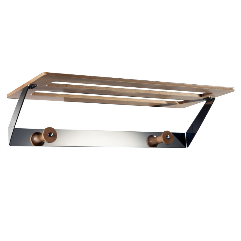 Wood 1 Wall Towel Rack, Chrome/Wood