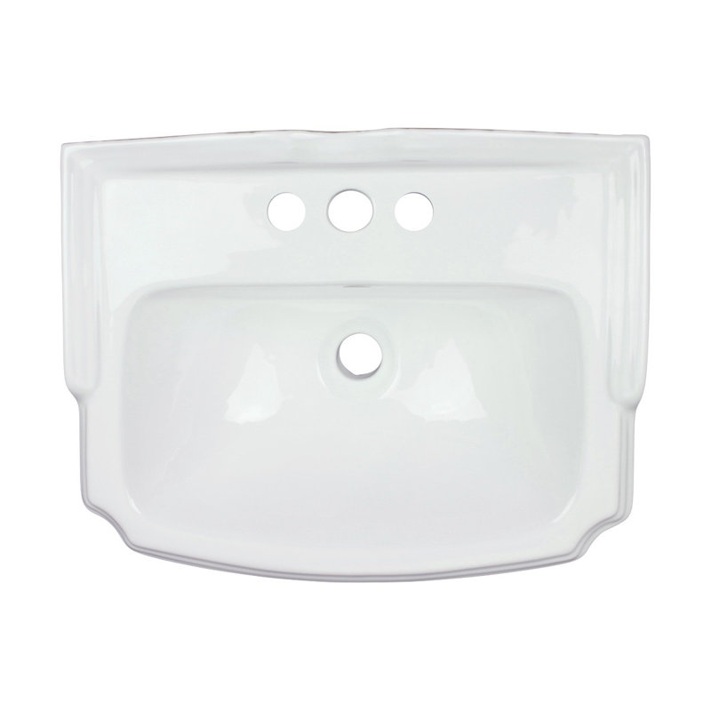 The Renovators Supply Inc. 14.75'' White Vitreous China Rectangular Bathroom Sink with Faucet and Overflow
