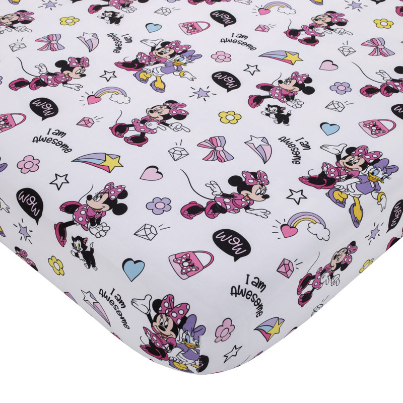 Ensemble de lit pour tout-petits 4 pièces NoJo Disney Minnie Mouse I am Awesome