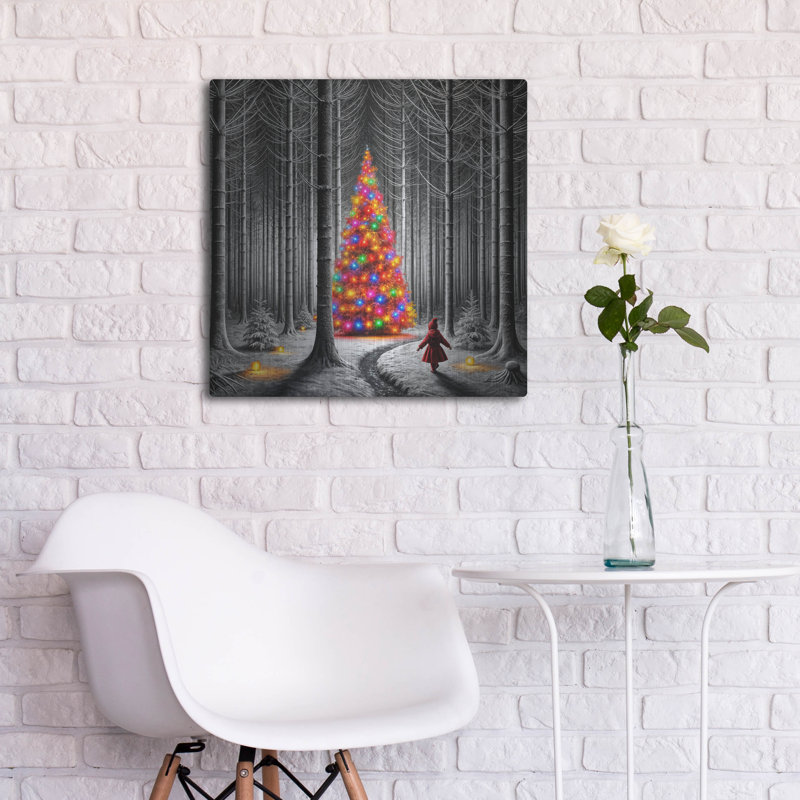 «Dramatic Christmas Forest» par Rey Klimt, art mural en métal, H 24 po x l 24 po