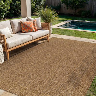 Tapis intérieur / extérieur tissé à motif géométrique
