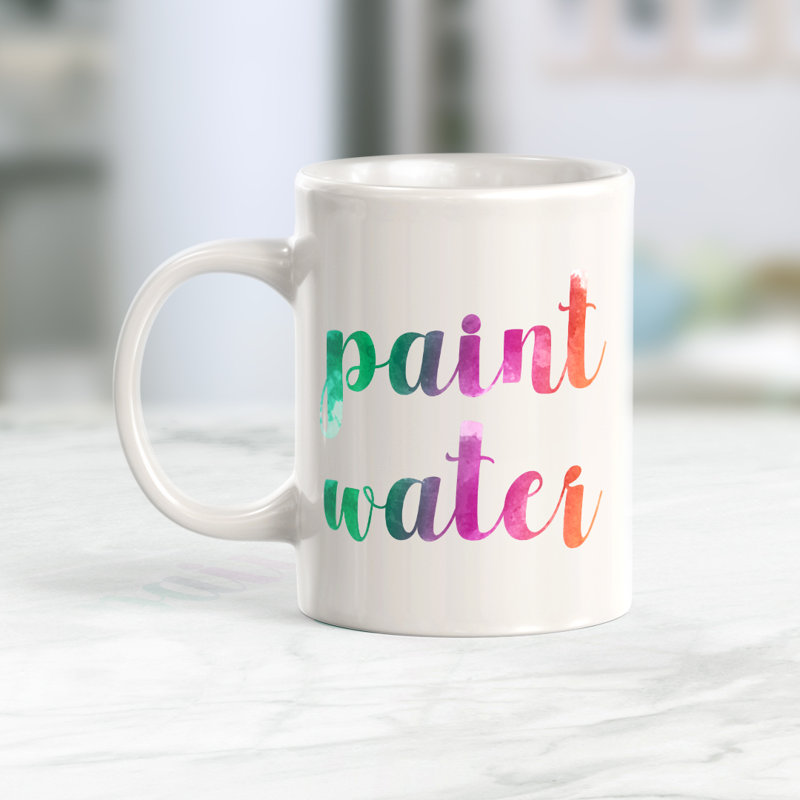 Tasse à café, 11 oz, Plastique, Peinture à l'eau