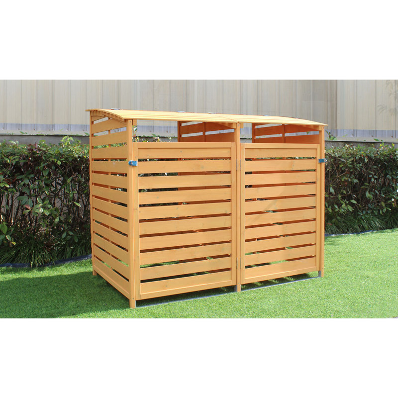 5 ft. W x 5 ft. D Solid Wood Garbage Shed