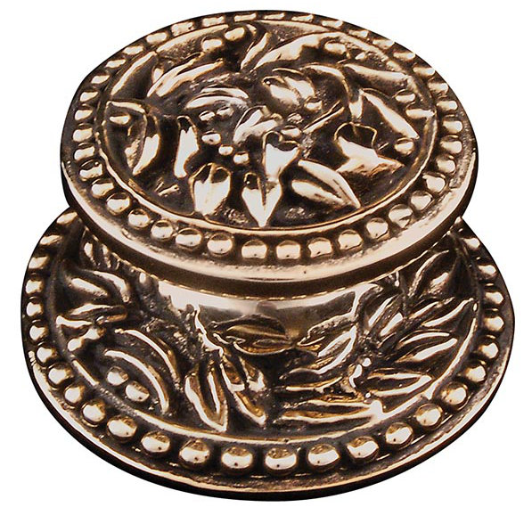 San Michele Mushroom Knob, 1" H x 1" W x 0.875" D, Antique Gold