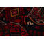 Tapis décoratif en laine rouge/noir noué à la main de conception unique 3 pi 2 po x 5 pi 11 po noué à la main new age