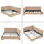 Cadre de lit double capitonné double, cadre de canapé-lit avec dossier et accoudoirs confortables, lit double pour chambre à coucher, salon, velours-878793555