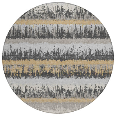 Nyelle Gray Washable Indoor-Outdoor Rug - 