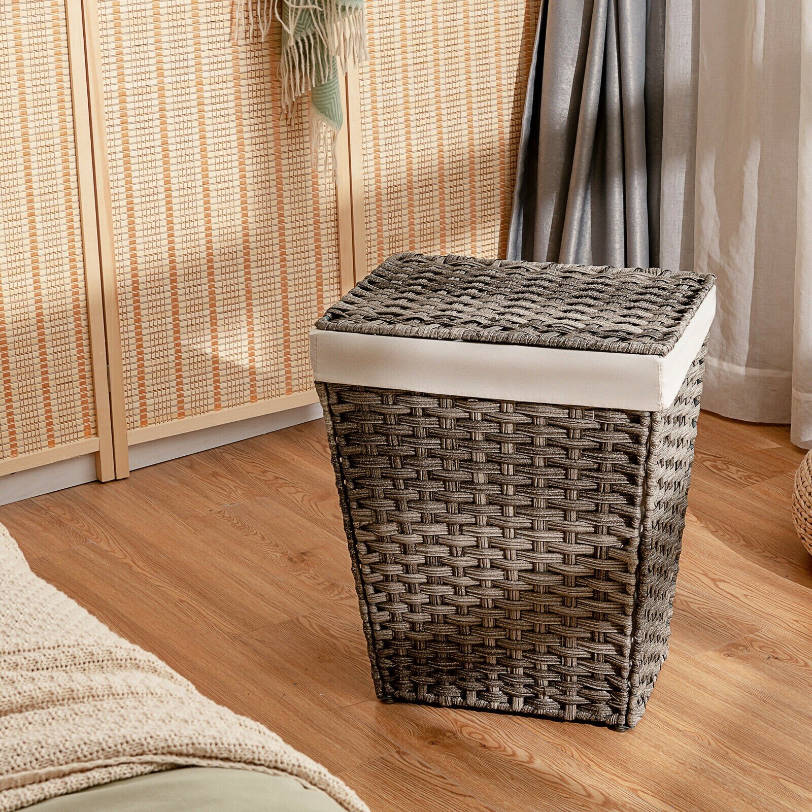 Honey-Can-Do Collapsible Square Hamper with Lid