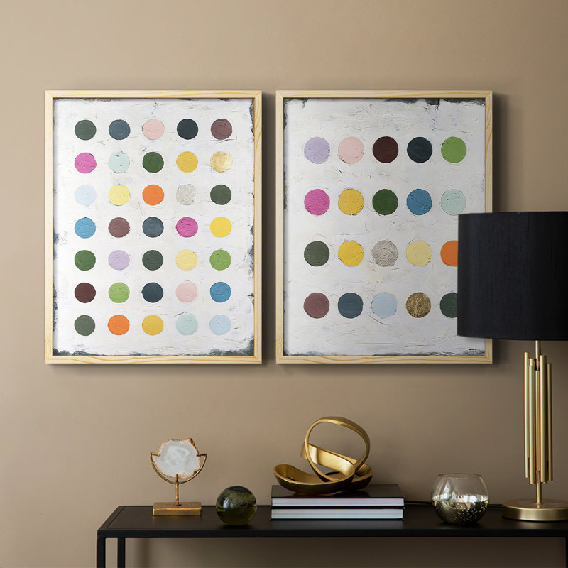 Impression encadrée Chroma Dots I-Premium - prête à être accrochée - aucun clou requis - aucun clou requis, H 11 po x l 18 po