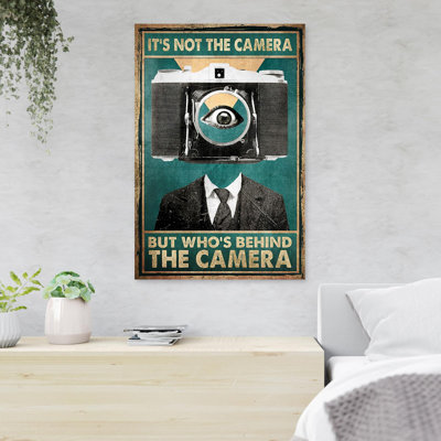 Eye, Black Suit And Camera - It's Not The Camera - 1 Piece Rectangle Graphic Art Print On Wrapped Canvas