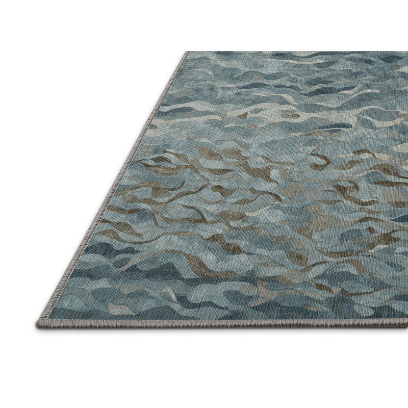 Machine Washable Gray Area Rug, Rectangle 7' x 10'