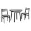 Ensemble de table de salle à manger, ensemble de 3 pièces, petit, abattant 35 po, cuisine, métal, stratifié gris, contemporain, moderne-809323697-809323710