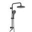 Barre de douche murale ronde à 1 jet avec douchette à main, débit de 1,8 GPM, noir mat