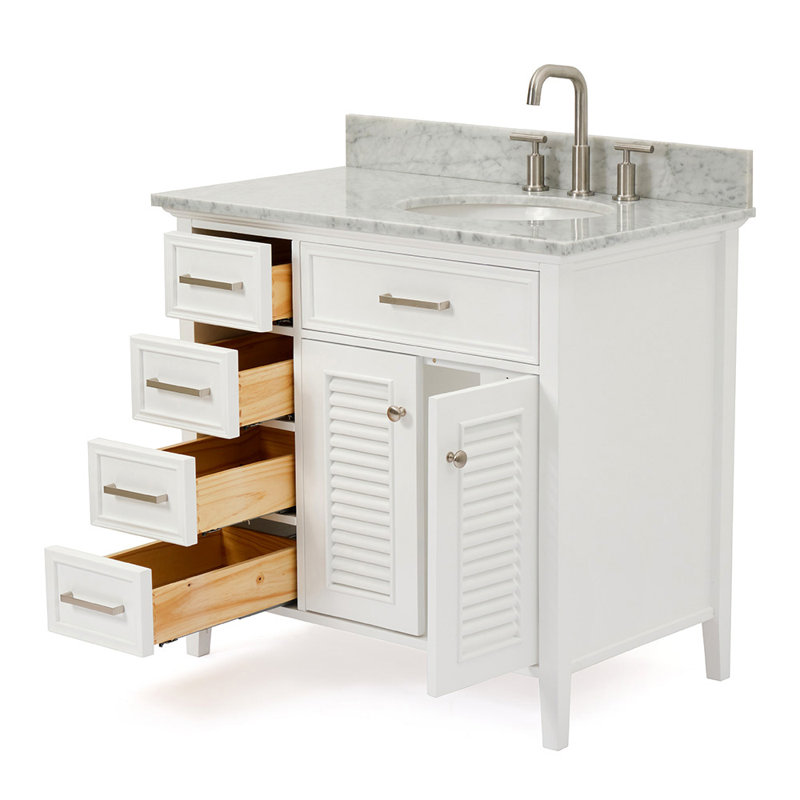 Kensington 37'' W Single Vanity, White, Right